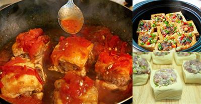 2 cách làm đậu phụ dồn thịt sốt cà chua ngon, không nát