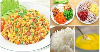 Cách chế biến cơm chiên Dương Châu ngon như nhà hàng