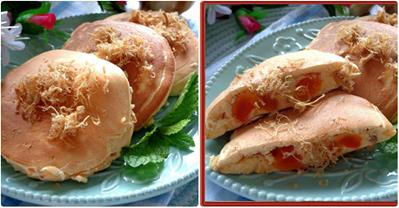 Cách làm bánh bông lan chà bông trứng muối bằng chảo 