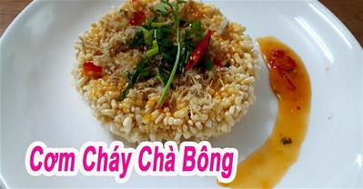 Cách làm cơm cháy chà bông mỡ hành từ cơm nguội ngon tuyệt.