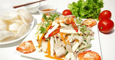 Cách làm gỏi củ hũ dừa tôm thịt ngon ngọt lạ miệng