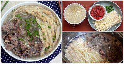 Cách làm miến bò nấm thơm ngon nhanh gọn cho bữa sáng