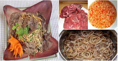 Cách làm nộm hoa chuối bắp bò không cầu kì mà đã miệng