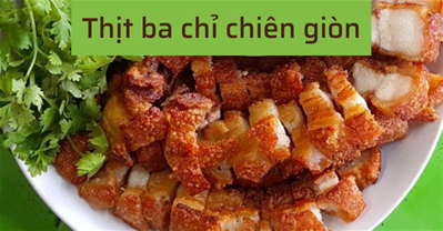 Cách làm thịt ba chỉ chiên giòn (ba rọi) BÌ VÀNG RUỘM không bị BẮN DẦU