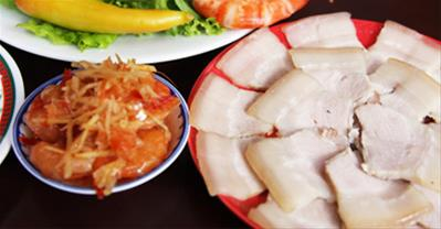 Cách làm thịt luộc cà pháo tôm chua ngon ngon lạ miệng