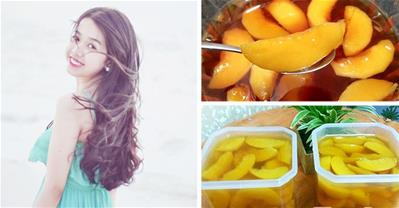 Cách làm trà đào cực ngon của cô gái trẻ Thụy An