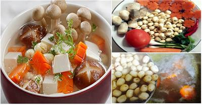 Cách nấu canh nấm  hạt sen thay đổi khẩu vị cho cả nhà