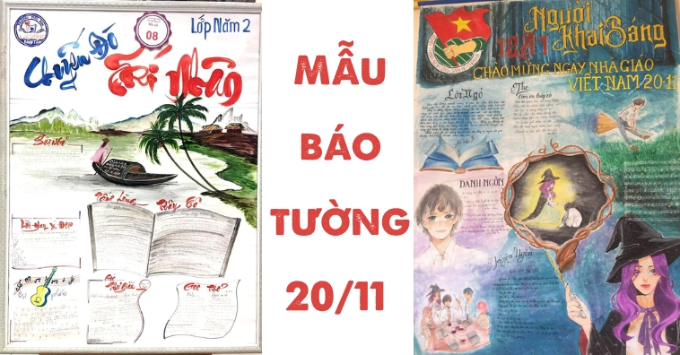 [ĐỘT PHÁ 2025] Mẫu vẽ báo tường 20/11 về thầy cô đơn giản ĐẸP mà ĐỘC LẠ
