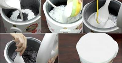 Hướng dẫn làm sữa chua nếp cẩm chỉ bằng nồi cơm điện
