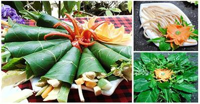 Làm nem tai cuốn lá sung thơm ngon, bùi bùi chua cay