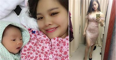 Mẹ 9x xinh đẹp rạng ngời nhờ dùng nilon quấn bụng