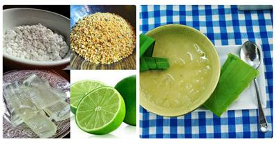 Nấu chè nha đam đậu xanh thanh lọc cơ đẹp dáng đẹp da
