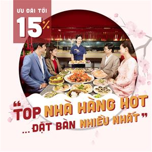Top đặt bàn nhiều nhất tháng	