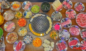 Nhà hàng BosSam BBQ Huỳnh Thúc Kháng Buffet lẩu nướng Hàn Quốc ăn là phê 1