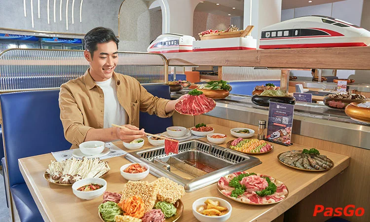 Nhà hàng Shang Chi Taiwanese Rotary Hotpot Trung Hòa Buffet lẩu băng chuyền Đài Loan 4