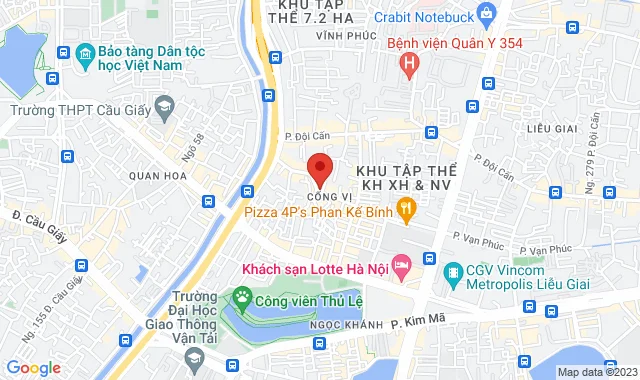 Số 166 Phan Kế Bính kéo dài, P. Cống Vị, Q. Ba Đình 