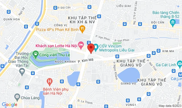 Tầng 2, L2-11, Vincom Center Metropolis, 29 Liễu Giai, P. Ngọc Khánh, Q. Ba Đình