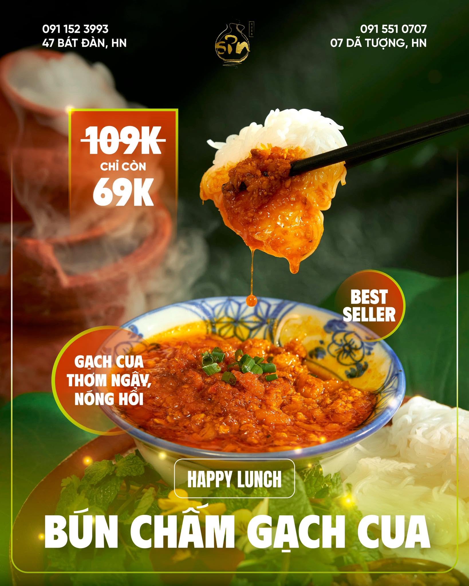 Bún chấm gạch cua 