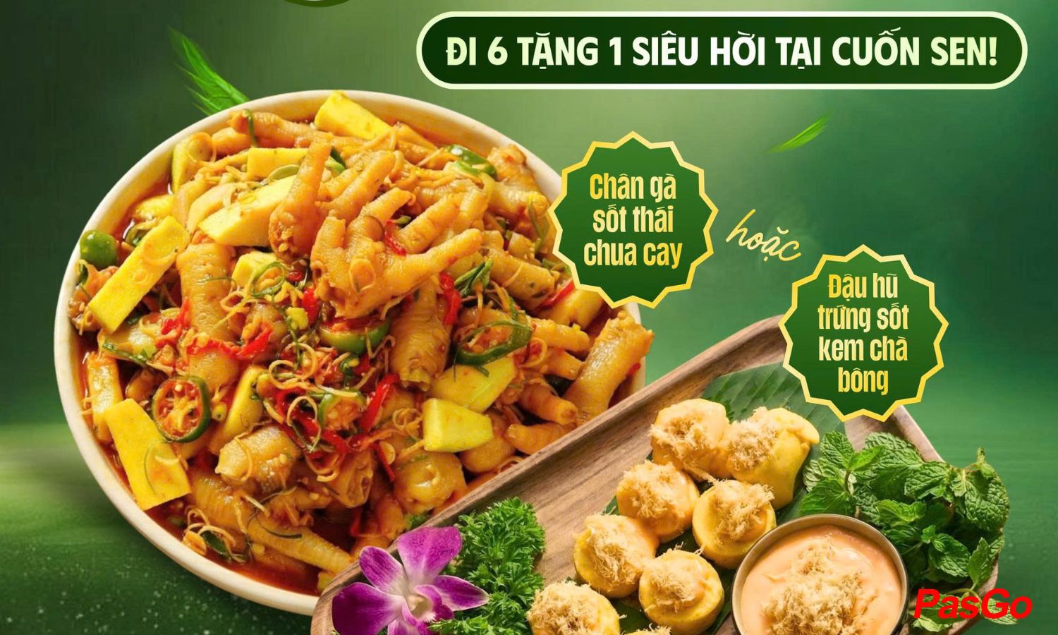 TẶNG 1 chân gà sốt thái hoặc Đậu hũ sốt kem chà bông1