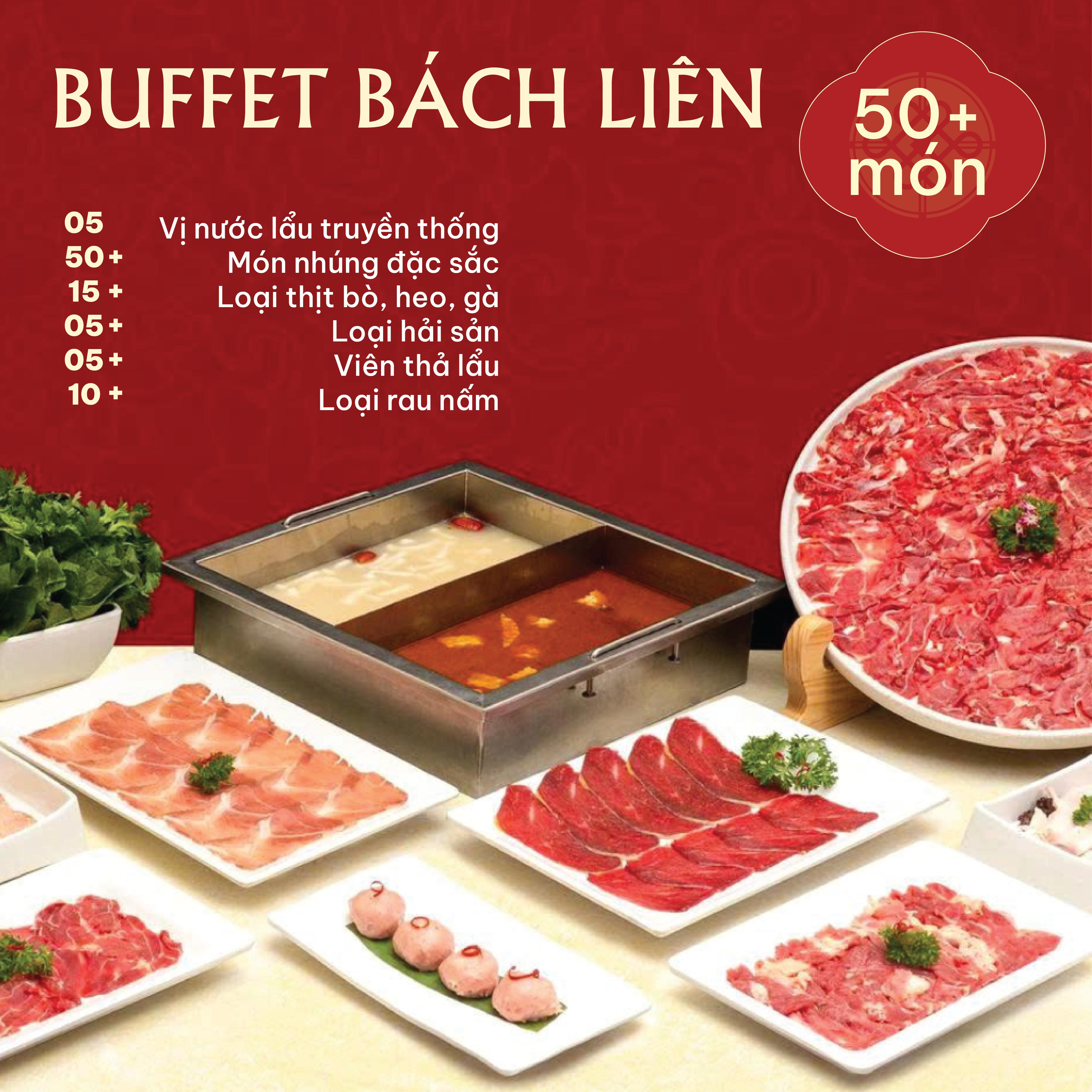 Suất Buffet Bách Liên, Giá 395K, 50+ món